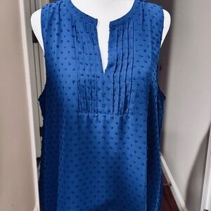 41 Hawthorn Royal Blue Textured Blouse Sz L BNWT